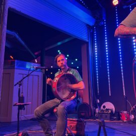 Josh playing bodhran
